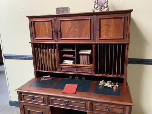 Antiker traumhafter Gründerzeit nußbaum Schreibtisch,- Lieferung möglich! 9