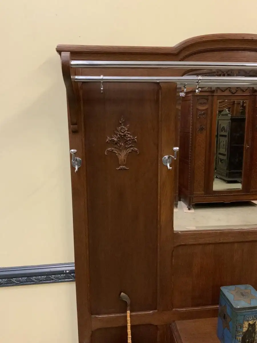 Antike Jugendstil Garderobe - traumhaft schön - Lieferung möglich! 14