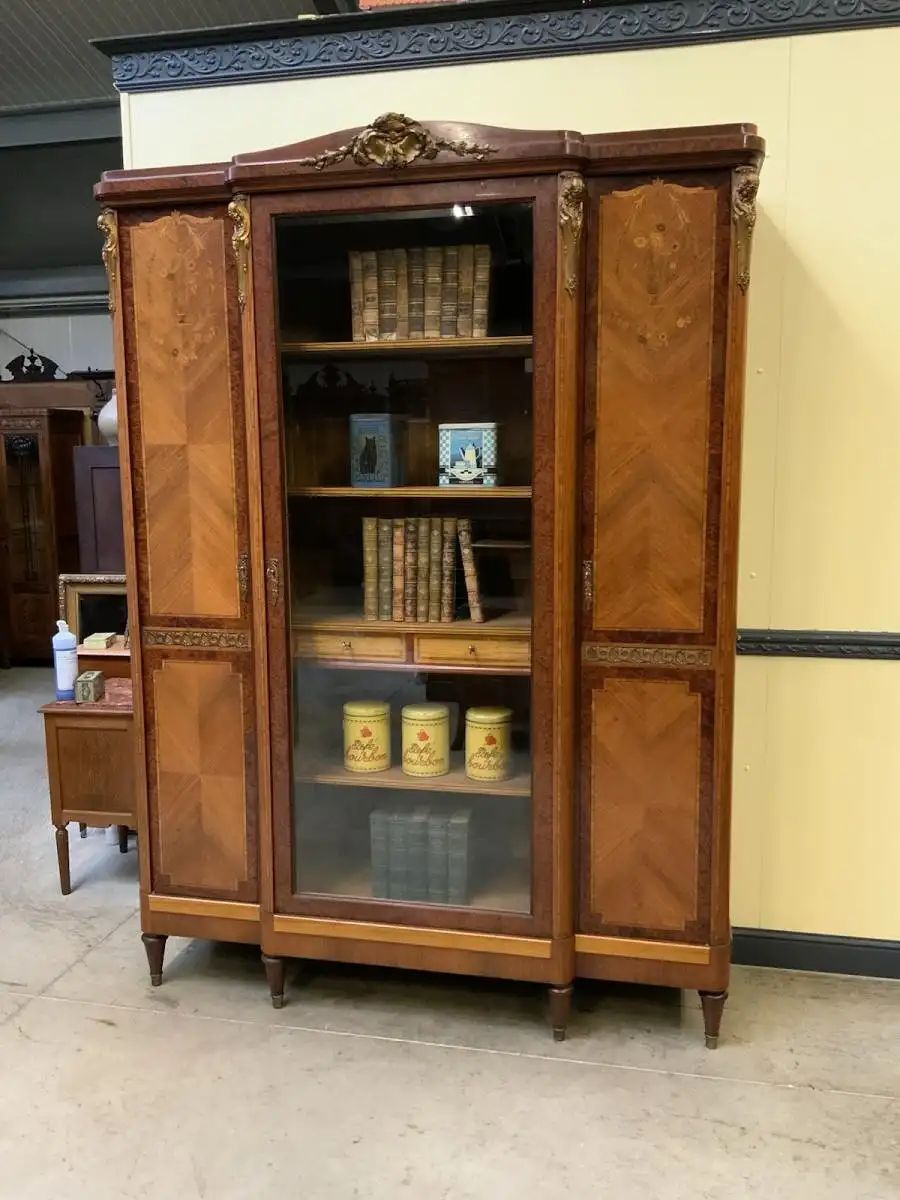 Antik - Bücherschrank, Vitrine, Intarsien - Jugendstil -  Lieferung möglich! 1