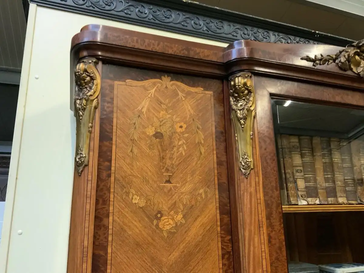 Antik - Bücherschrank, Vitrine, Intarsien - Jugendstil -  Lieferung möglich! 16