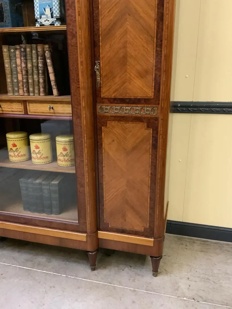 Antik - Bücherschrank, Vitrine, Intarsien - Jugendstil -  Lieferung möglich! 17