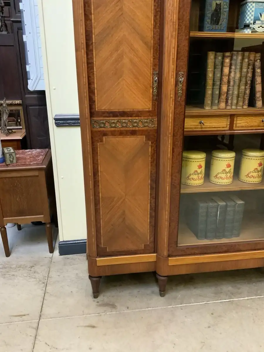 Antik - Bücherschrank, Vitrine, Intarsien - Jugendstil -  Lieferung möglich! 18