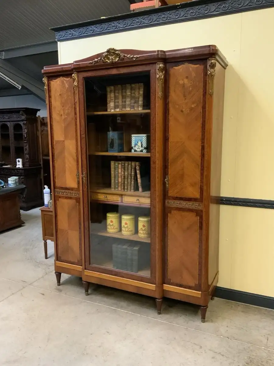 Antik - Bücherschrank, Vitrine, Intarsien - Jugendstil -  Lieferung möglich! 2