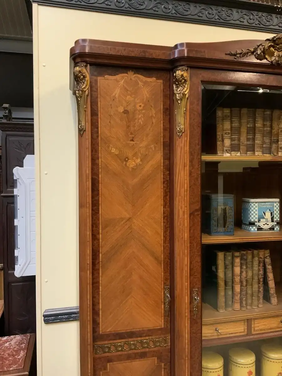Antik - Bücherschrank, Vitrine, Intarsien - Jugendstil -  Lieferung möglich! 20