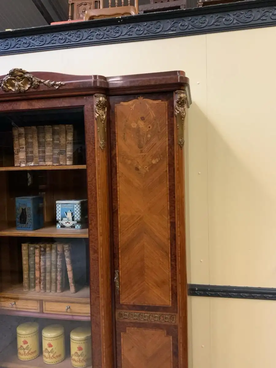 Antik - Bücherschrank, Vitrine, Intarsien - Jugendstil -  Lieferung möglich! 21