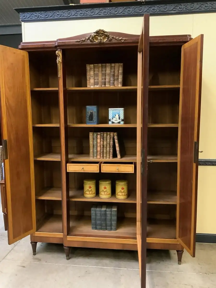 Antik - Bücherschrank, Vitrine, Intarsien - Jugendstil -  Lieferung möglich! 23