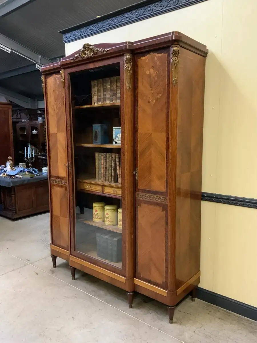 Antik - Bücherschrank, Vitrine, Intarsien - Jugendstil -  Lieferung möglich! 3