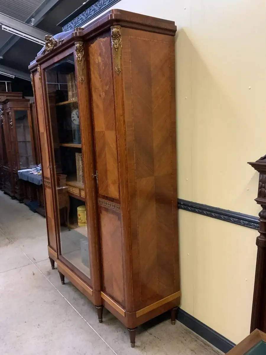 Antik - Bücherschrank, Vitrine, Intarsien - Jugendstil -  Lieferung möglich! 4