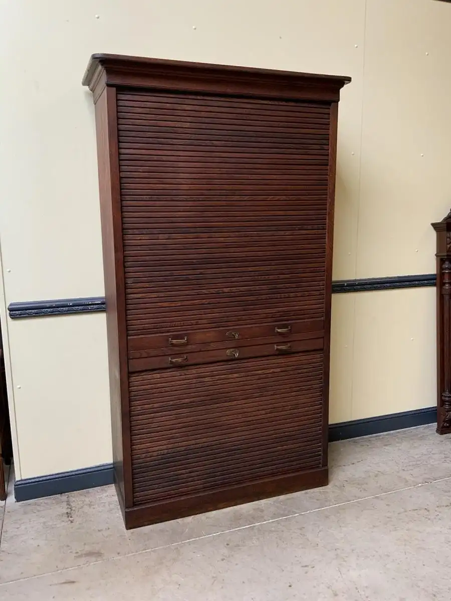 Antik - Rollladen Archiv Schrank, Bücherschrank -Jugendstil - Lieferung möglich! 1