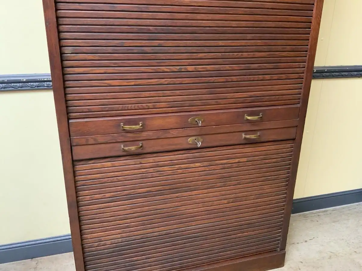 Antik - Rollladen Archiv Schrank, Bücherschrank -Jugendstil - Lieferung möglich! 11