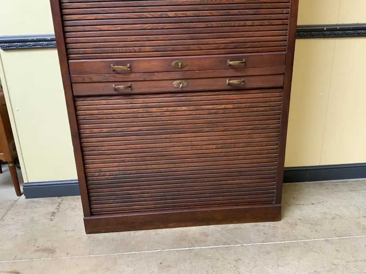 Antik - Rollladen Archiv Schrank, Bücherschrank -Jugendstil - Lieferung möglich! 12