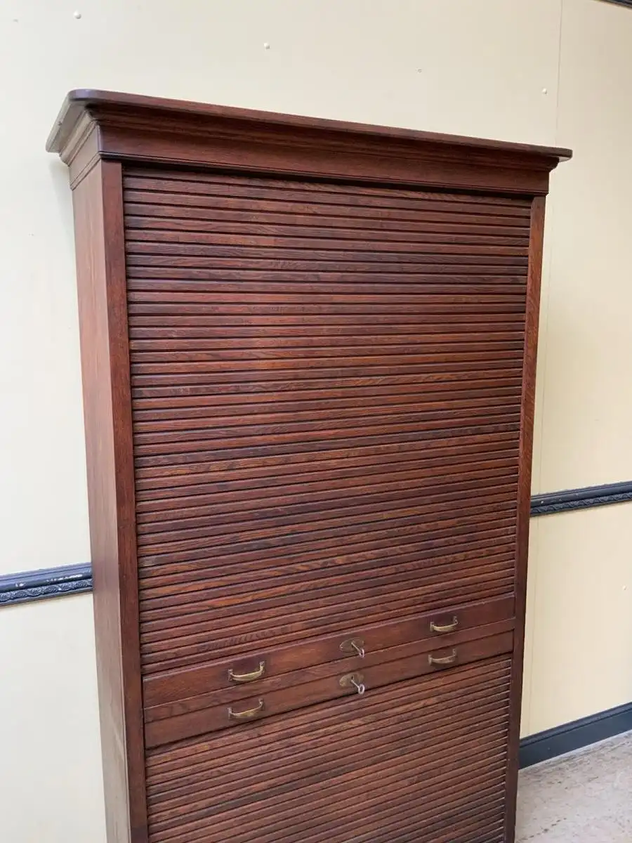 Antik - Rollladen Archiv Schrank, Bücherschrank -Jugendstil - Lieferung möglich! 13