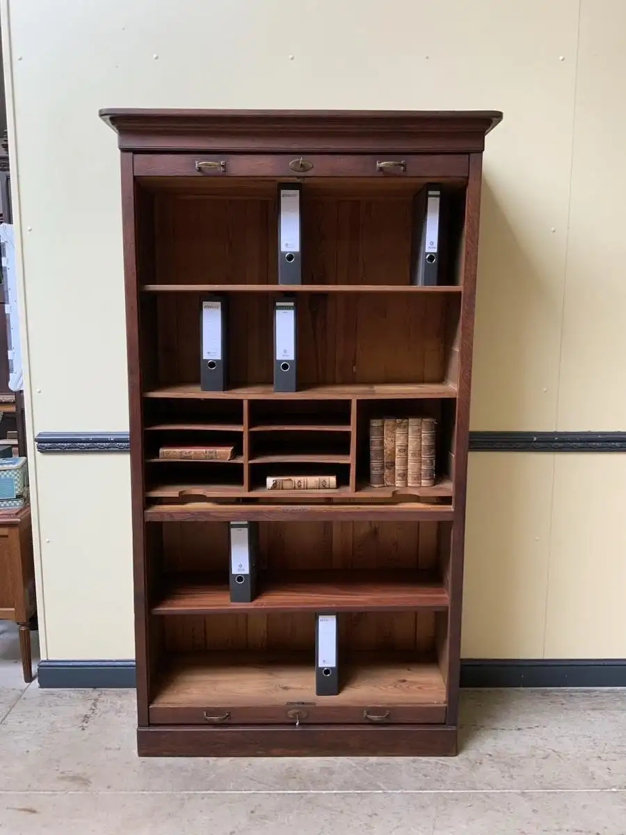 Antik - Rollladen Archiv Schrank, Bücherschrank -Jugendstil - Lieferung möglich! 15