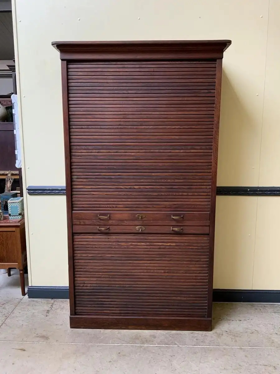 Antik - Rollladen Archiv Schrank, Bücherschrank -Jugendstil - Lieferung möglich! 2