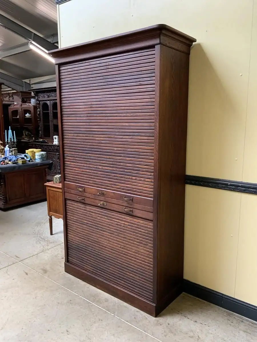 Antik - Rollladen Archiv Schrank, Bücherschrank -Jugendstil - Lieferung möglich! 3