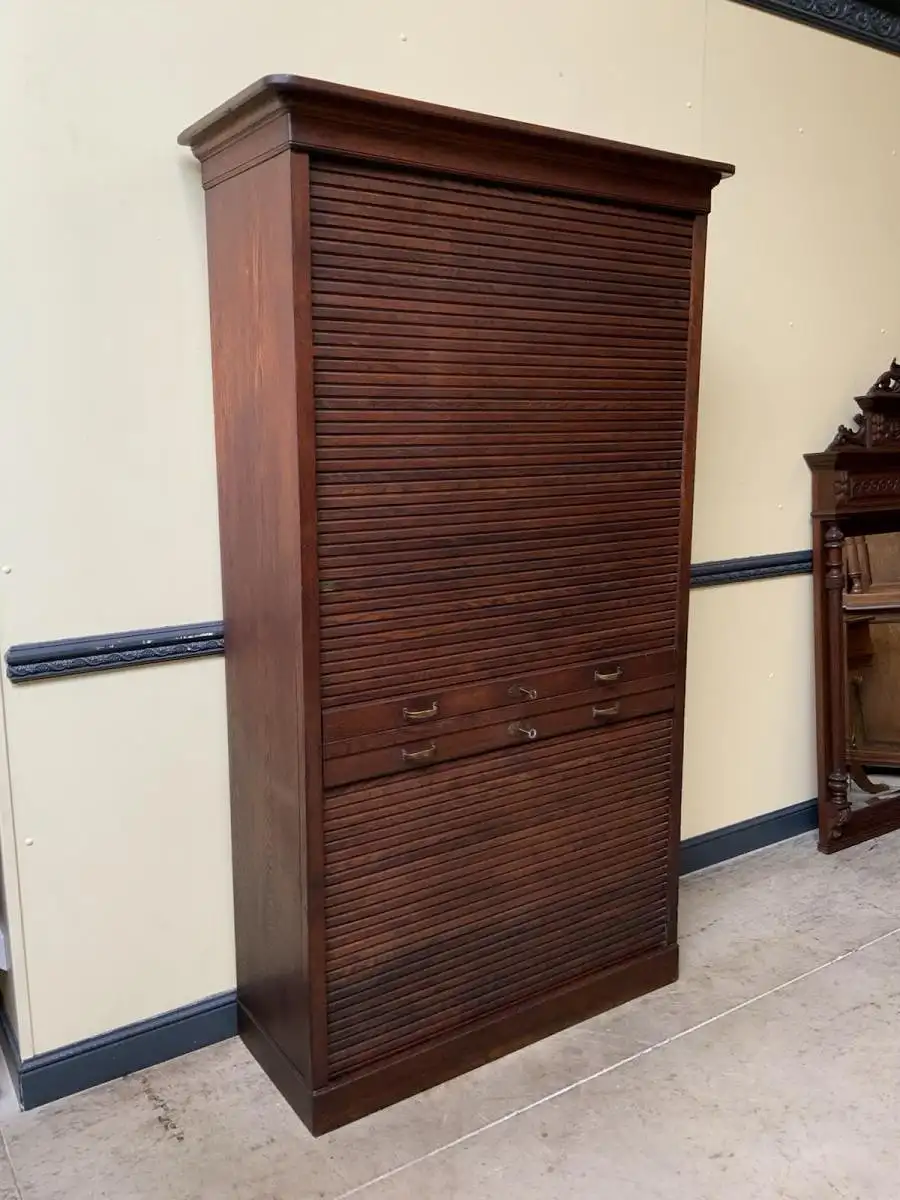 Antik - Rollladen Archiv Schrank, Bücherschrank -Jugendstil - Lieferung möglich! 4