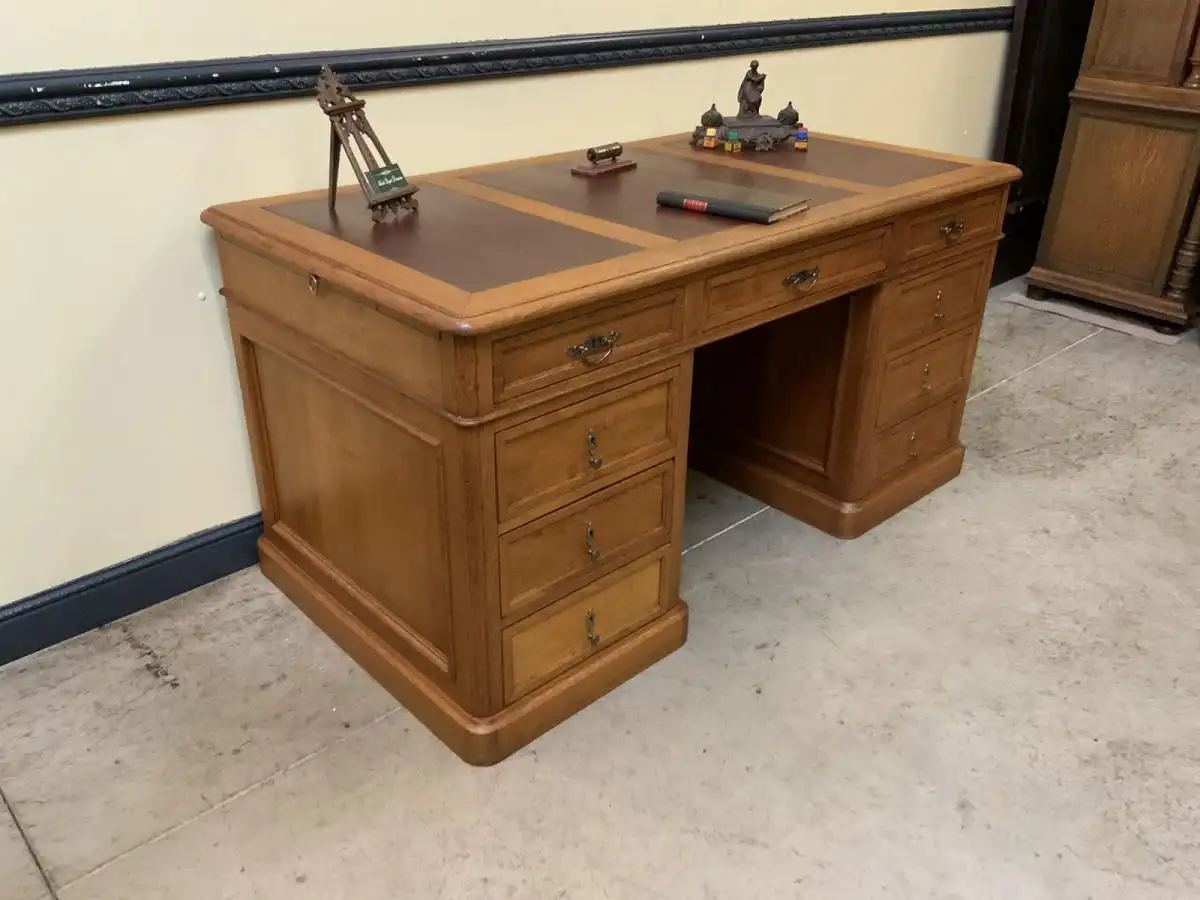 Antiker frei aufstellbarer Jugendstil Schreibtisch - Lieferung möglich! 15