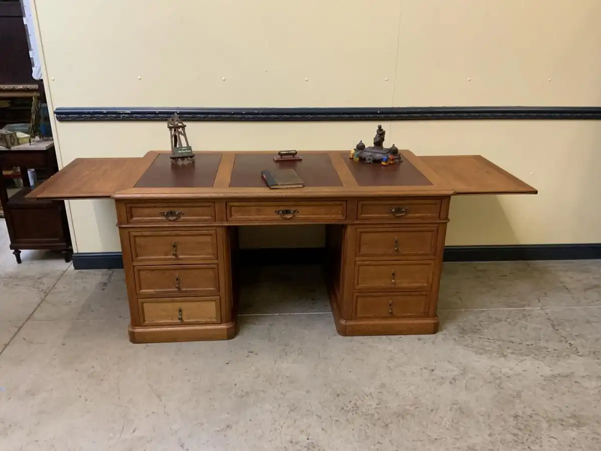 Antiker frei aufstellbarer Jugendstil Schreibtisch - Lieferung möglich! 17