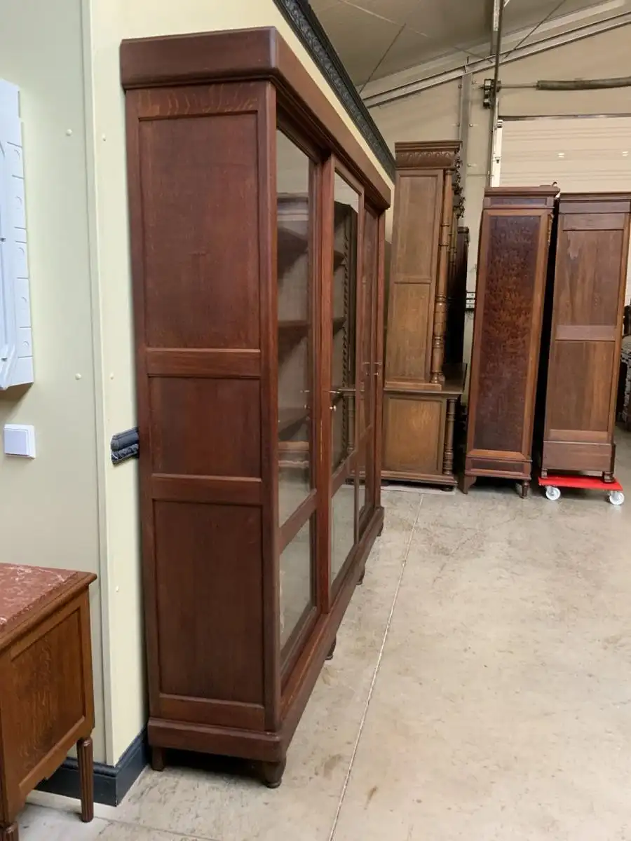 Antike Jugendstil Vitrine, Bücherschrank, - Schiebetüren - Lieferung möglich! 10