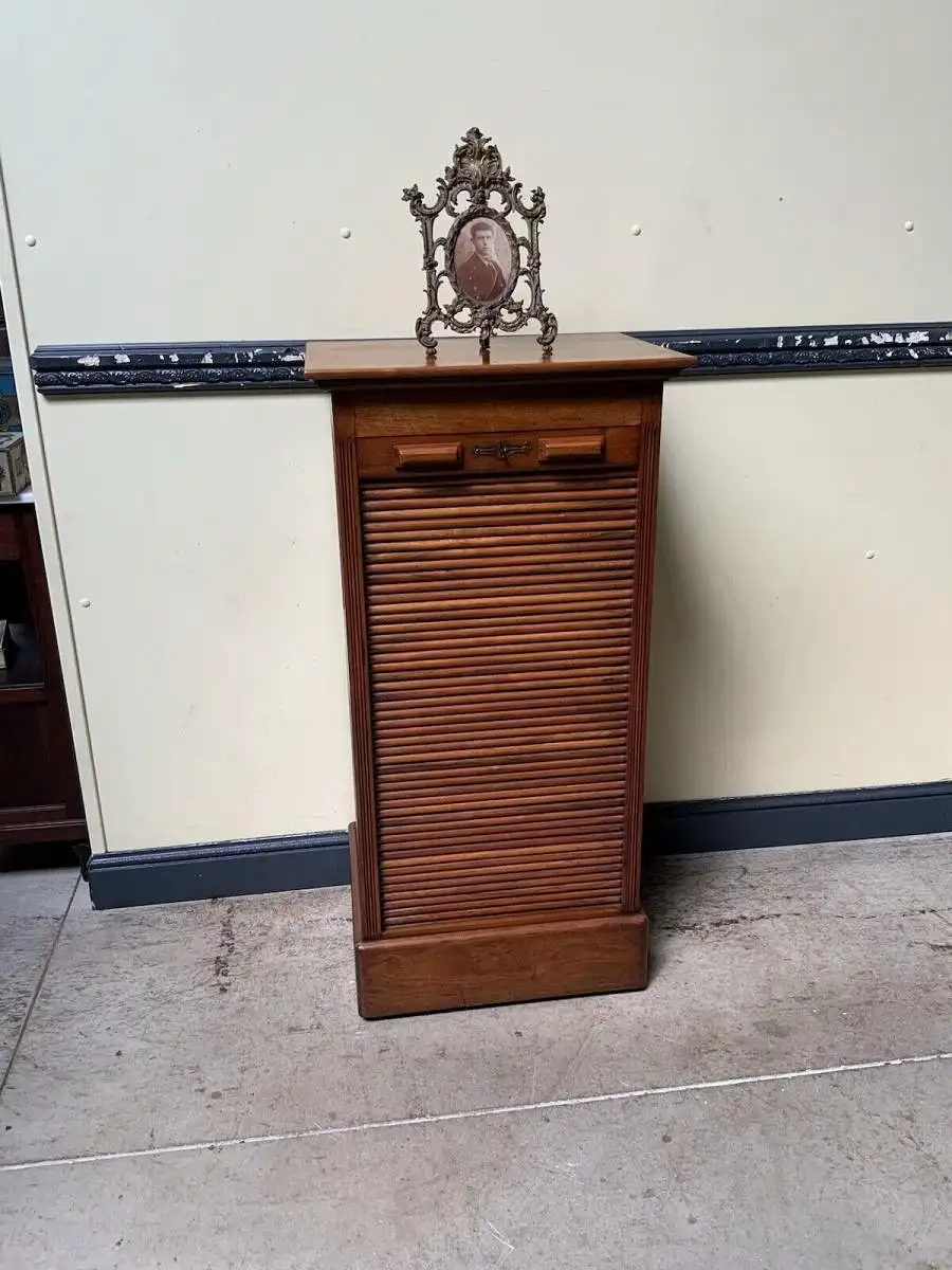 Antiker Jugendstil Rolladen Archiv Schrank, Vertiko - Lieferung möglich! 0