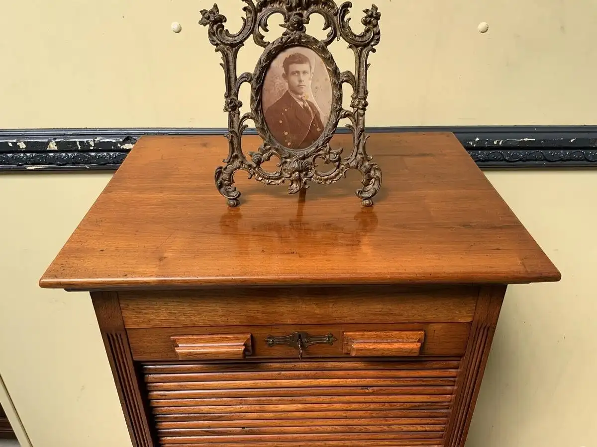 Antiker Jugendstil Rolladen Archiv Schrank, Vertiko - Lieferung möglich! 10