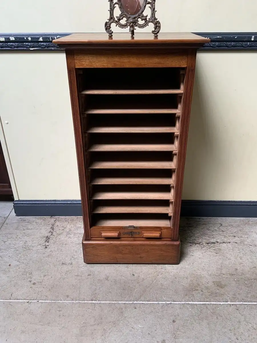 Antiker Jugendstil Rolladen Archiv Schrank, Vertiko - Lieferung möglich! 14