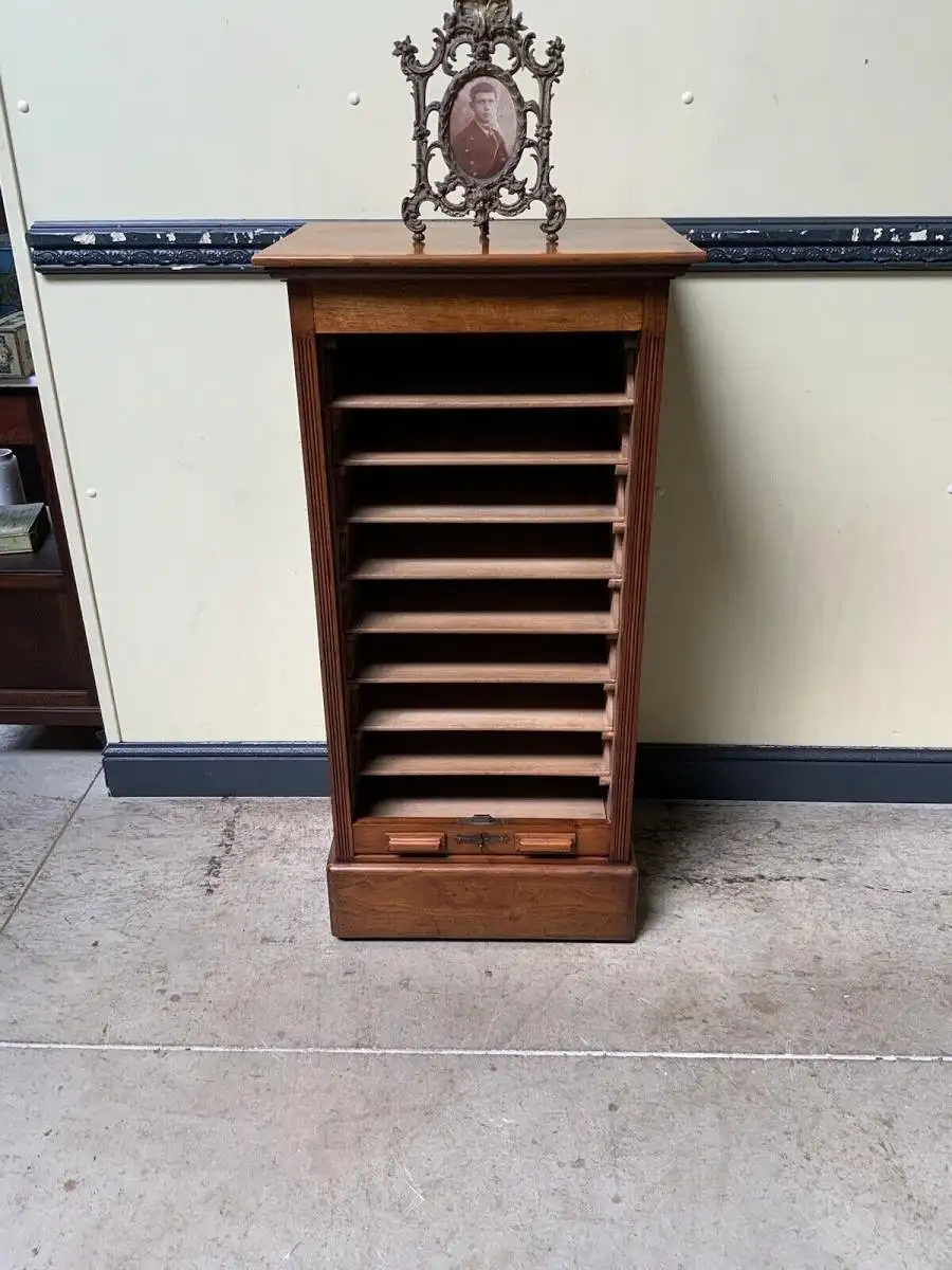 Antiker Jugendstil Rolladen Archiv Schrank, Vertiko - Lieferung möglich! 15