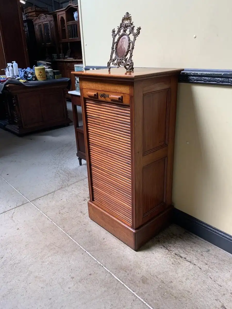 Antiker Jugendstil Rolladen Archiv Schrank, Vertiko - Lieferung möglich! 6