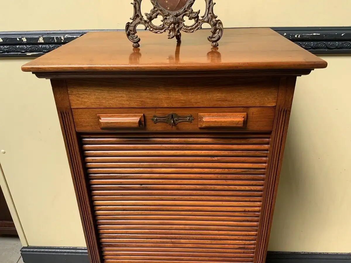 Antiker Jugendstil Rolladen Archiv Schrank, Vertiko - Lieferung möglich! 9