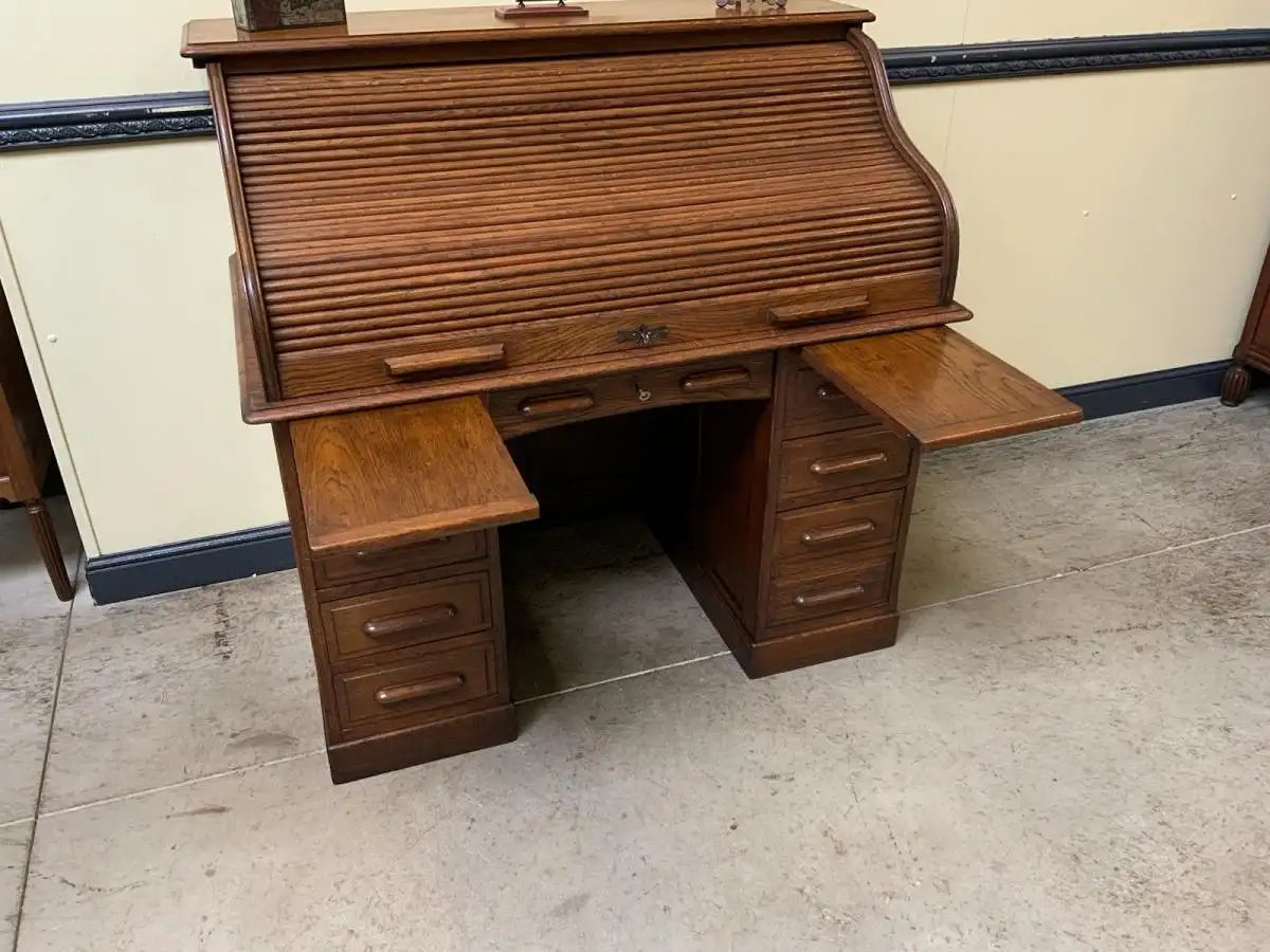 Antik -  Jugendstil Rolladen Schreibtisch - Lieferung möglich! 15