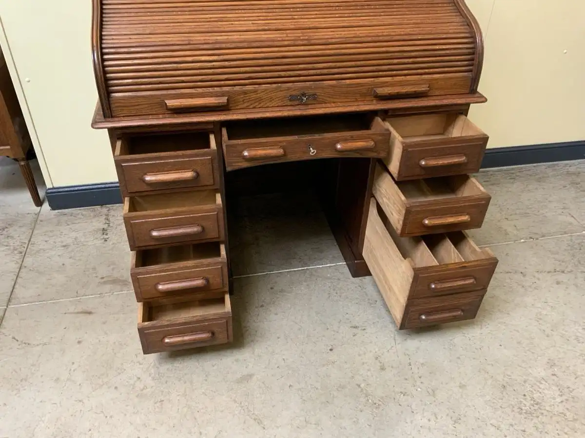 Antik -  Jugendstil Rolladen Schreibtisch - Lieferung möglich! 17