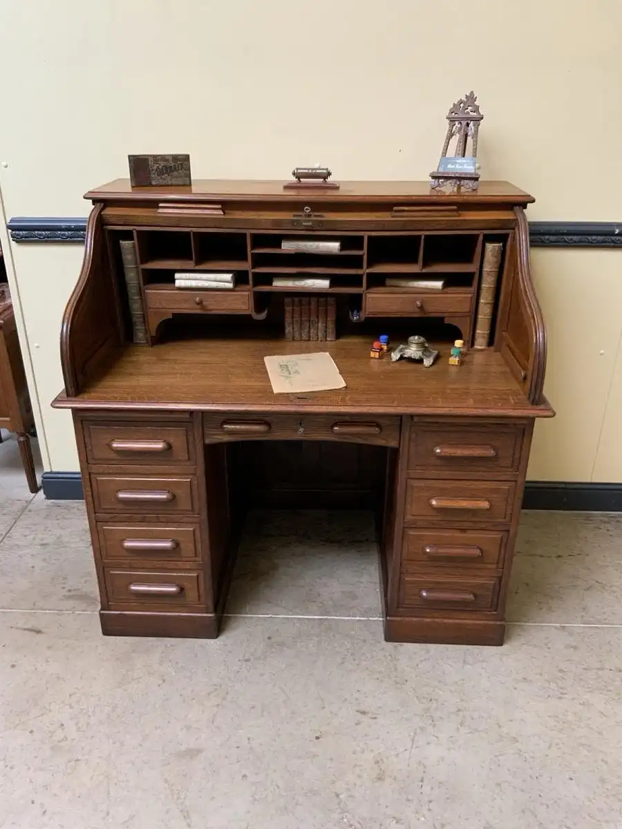 Antik -  Jugendstil Rolladen Schreibtisch - Lieferung möglich! 18