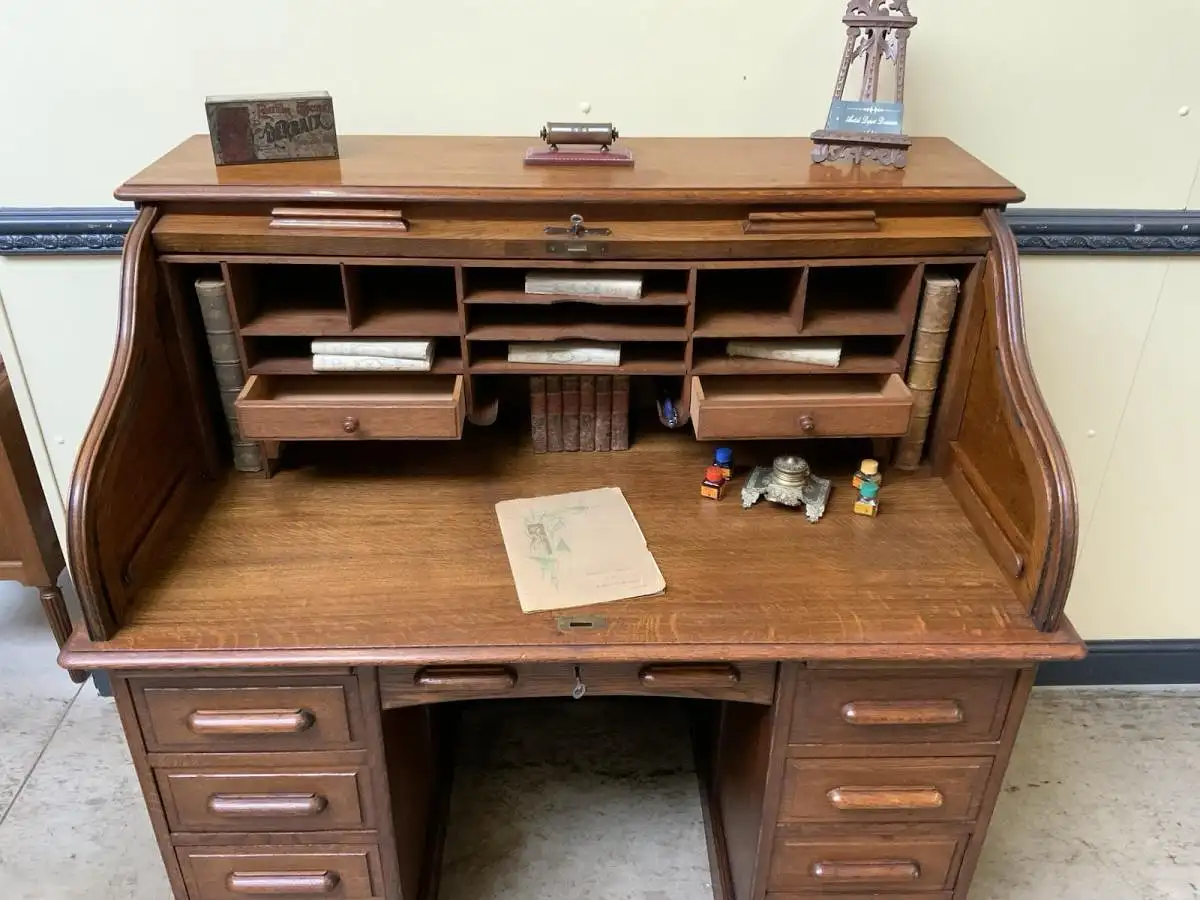Antik -  Jugendstil Rolladen Schreibtisch - Lieferung möglich! 20