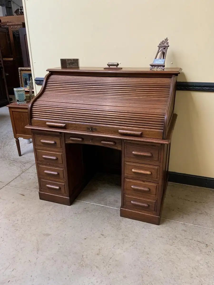 Antik -  Jugendstil Rolladen Schreibtisch - Lieferung möglich! 3