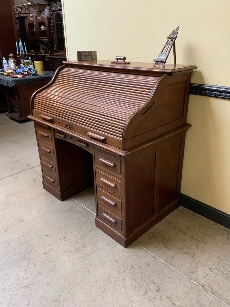 Antik -  Jugendstil Rolladen Schreibtisch - Lieferung möglich! 5