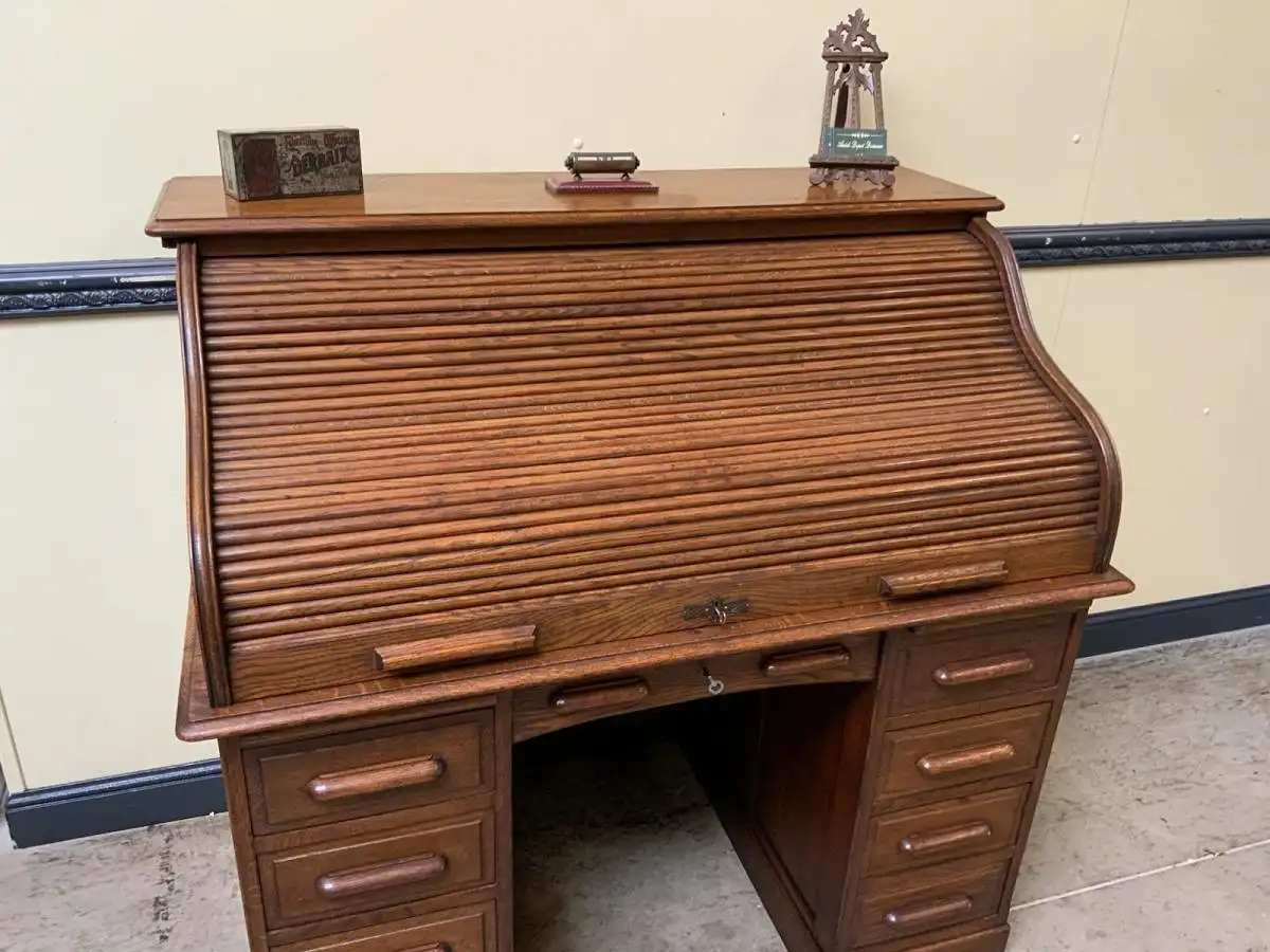 Antik -  Jugendstil Rolladen Schreibtisch - Lieferung möglich! 9