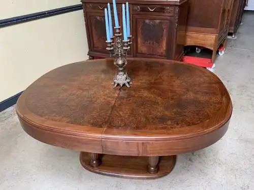 Antik - Ausziehtisch, Tisch, Nußbaum, oval - Art Deco - Lieferung möglich!