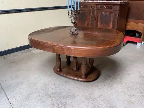 Antik - Ausziehtisch, Tisch, Nußbaum, oval - Art Deco - Lieferung möglich!