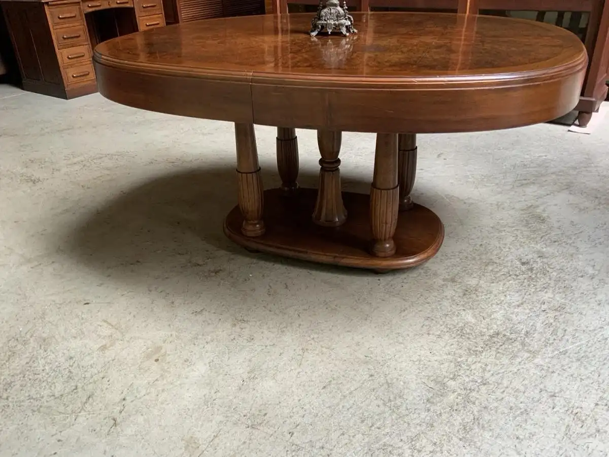 Antik - Ausziehtisch, Tisch, Nußbaum, oval - Art Deco - Lieferung möglich! 2