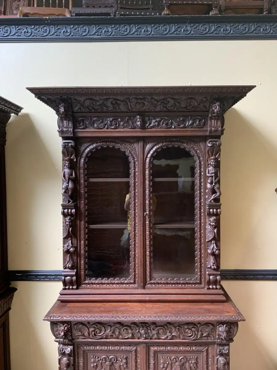 2 antike imposante  Gründerzeit Bücherschränke, Vitrinen - Lieferung möglich! 13