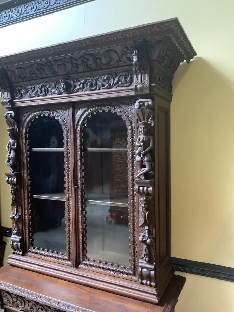 2 antike imposante  Gründerzeit Bücherschränke, Vitrinen - Lieferung möglich! 17