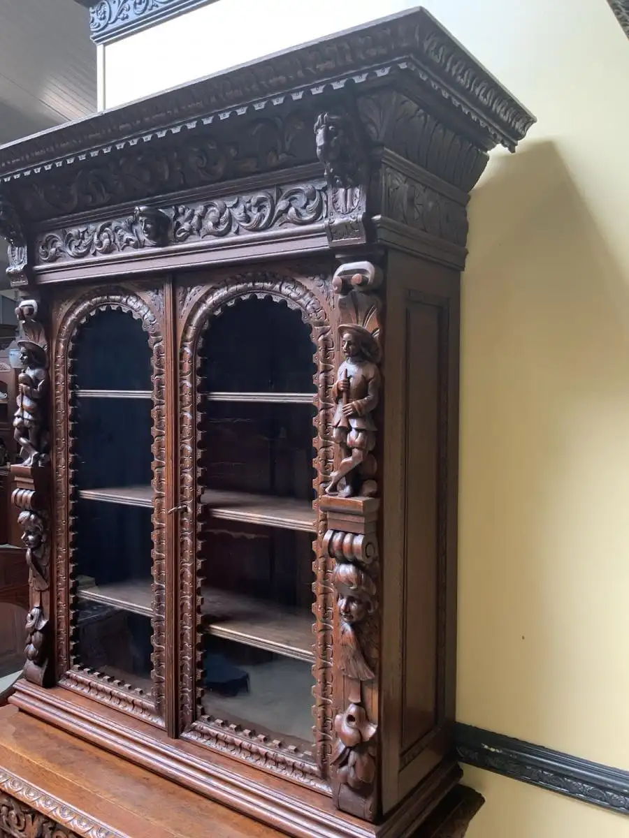 2 antike imposante  Gründerzeit Bücherschränke, Vitrinen - Lieferung möglich! 19