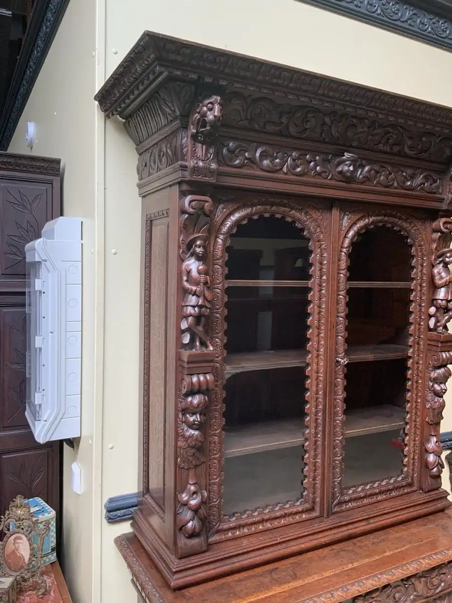 2 antike imposante  Gründerzeit Bücherschränke, Vitrinen - Lieferung möglich! 21