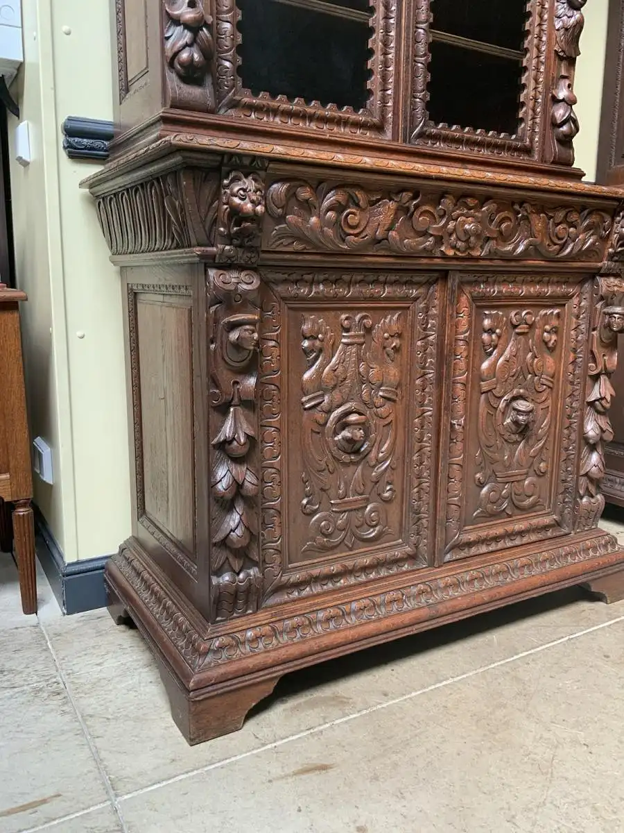 2 antike imposante  Gründerzeit Bücherschränke, Vitrinen - Lieferung möglich! 22