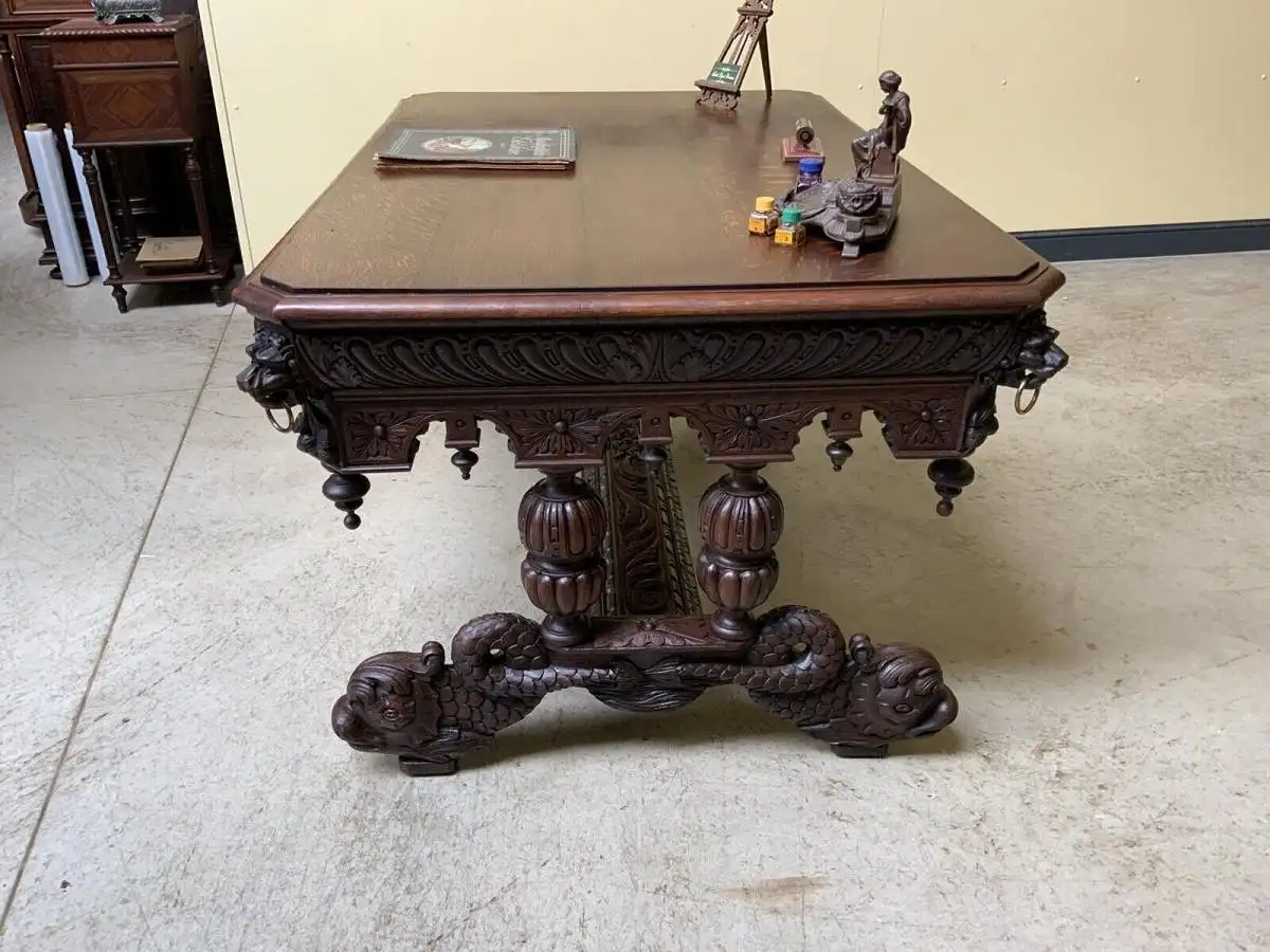 Antiker Gründerzeit Schreibtisch,  - Sensationell - Lieferung möglich! 15