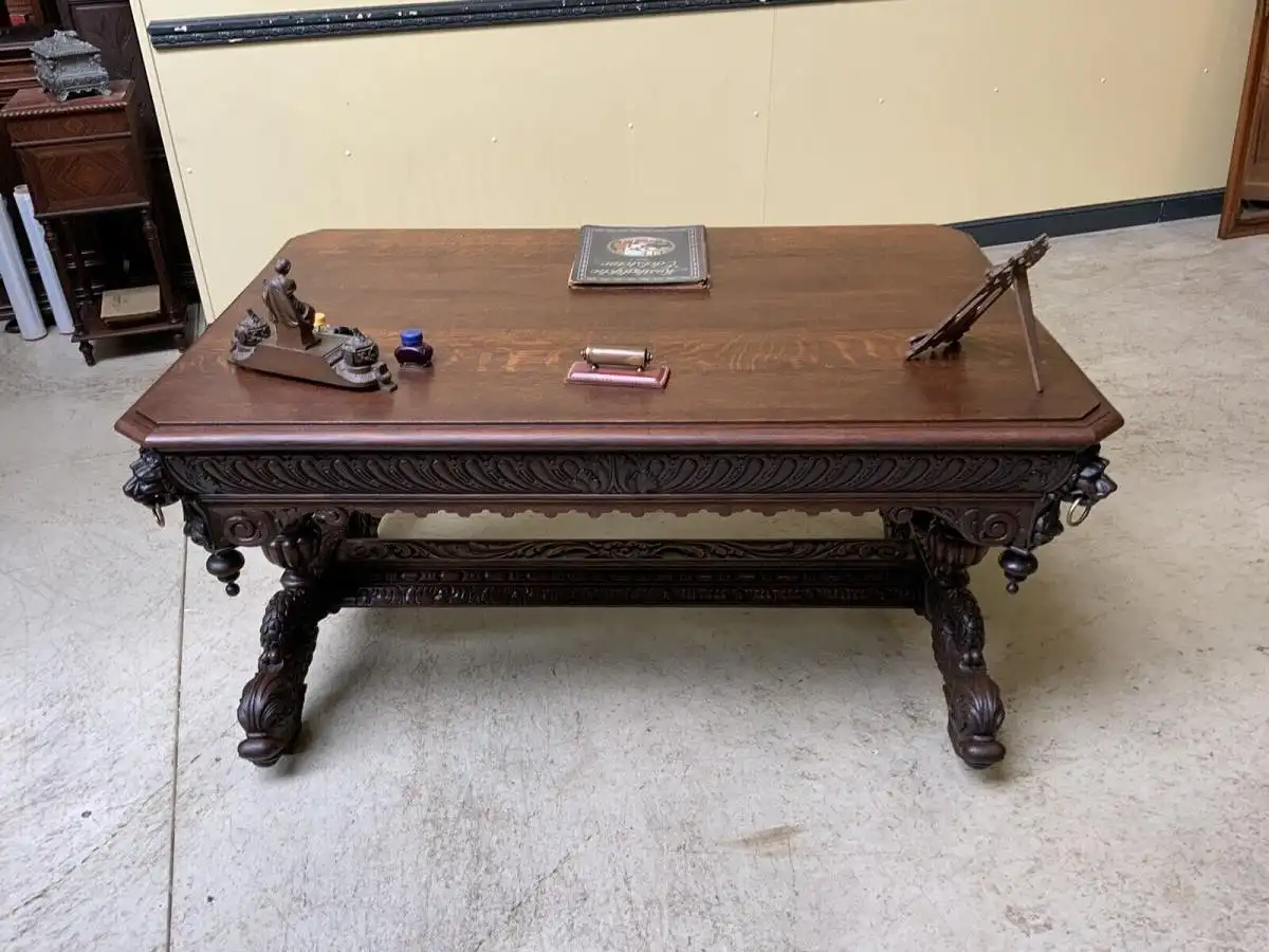 Antiker Gründerzeit Schreibtisch,  - Sensationell - Lieferung möglich! 17