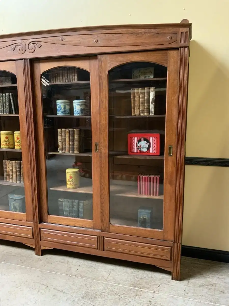 Antik - Art Deco Vitrine, Bücherschrank, - Sensationell - Lieferung möglich! 3