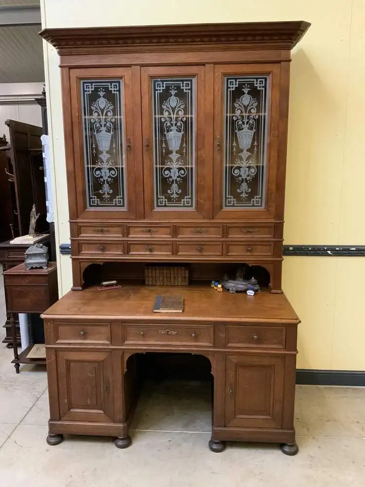 Antiker  imposanter Jugendstil Schreibtisch, - Sensationell - Lieferung möglich! 0