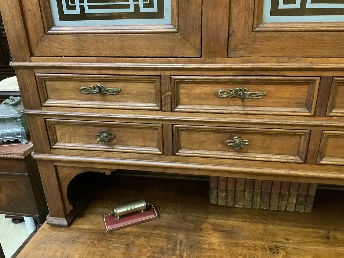 Antiker  imposanter Jugendstil Schreibtisch, - Sensationell - Lieferung möglich! 21