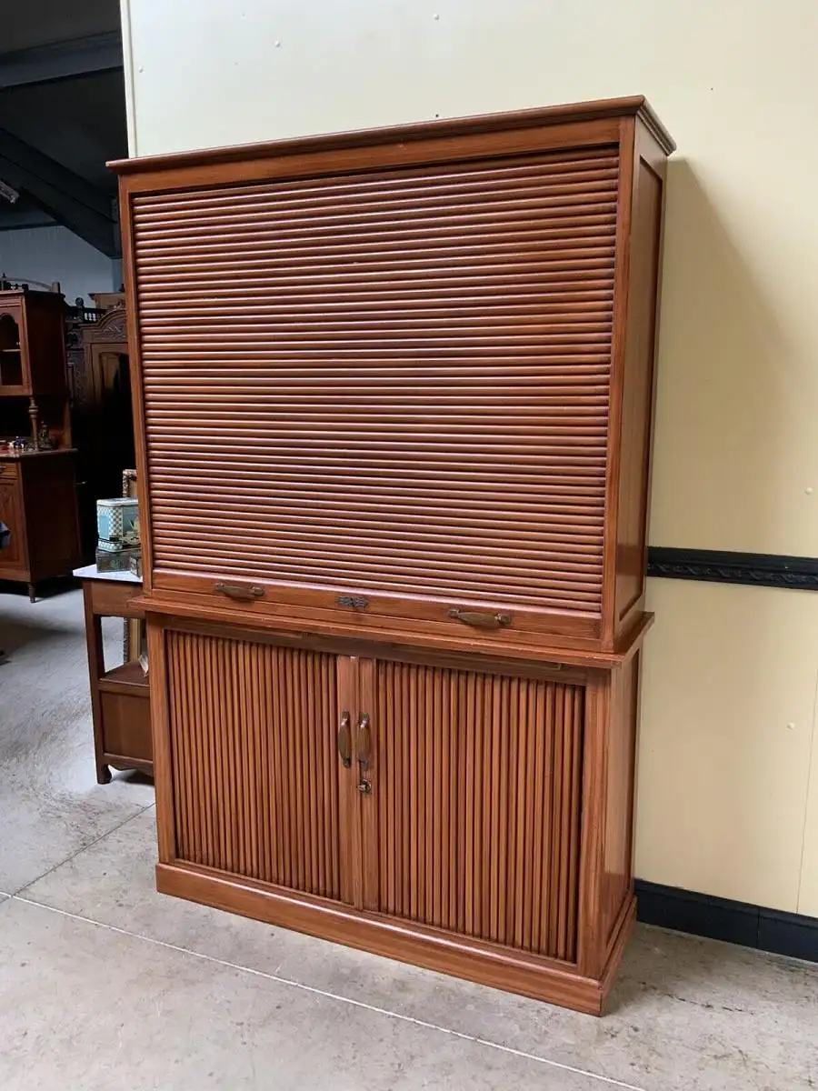 Antiker Jugendstil Rolladen Archiv Schrank - Traumhaft - Lieferung möglich! 2